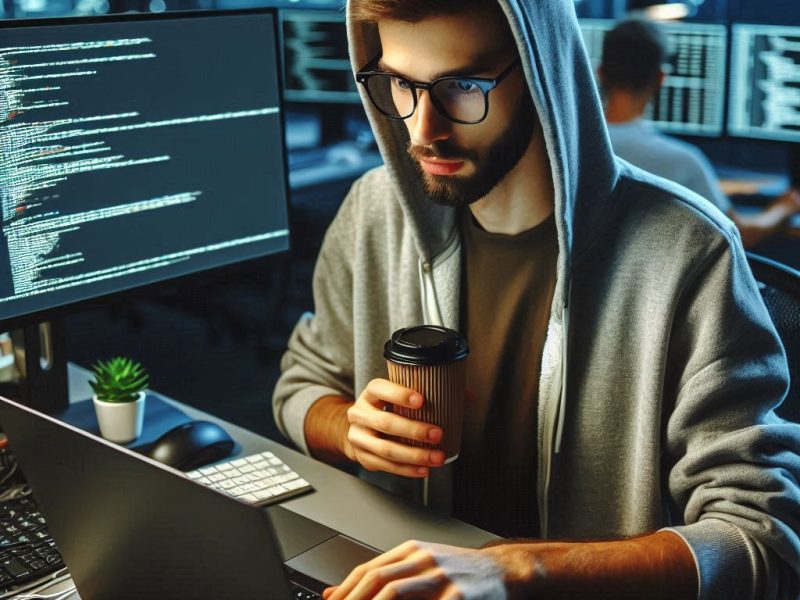 a tech working on a computer
