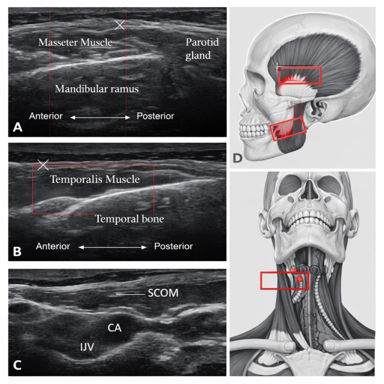 Anatomical muscle and vascular ultrasound comparison