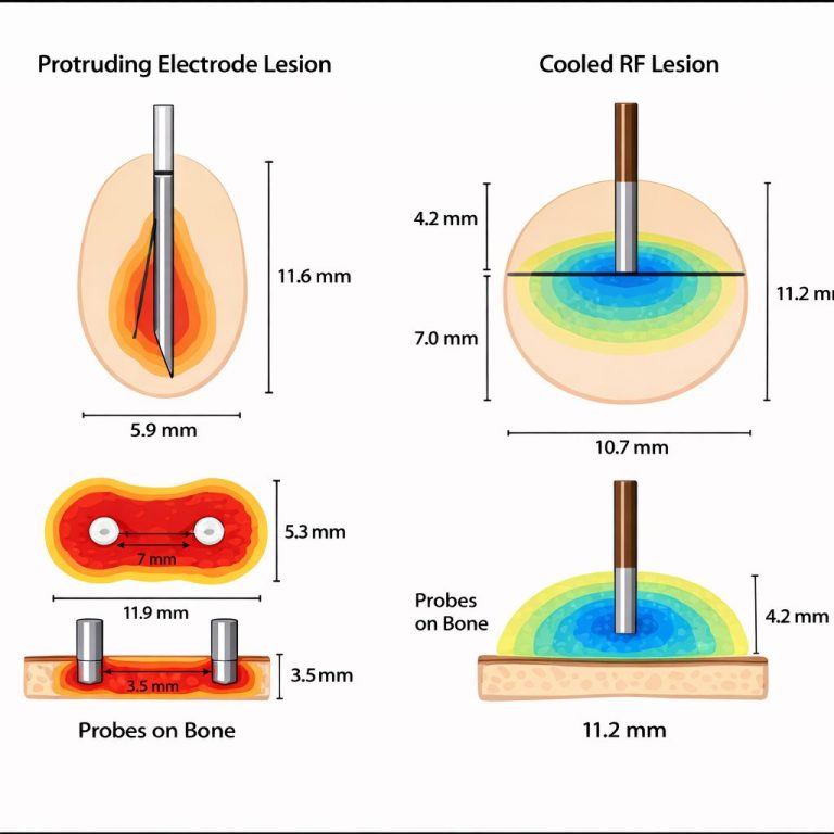 RF vs cooled RF lesion size