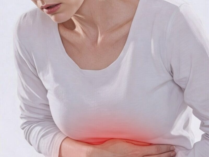 Woman with abdominal pain